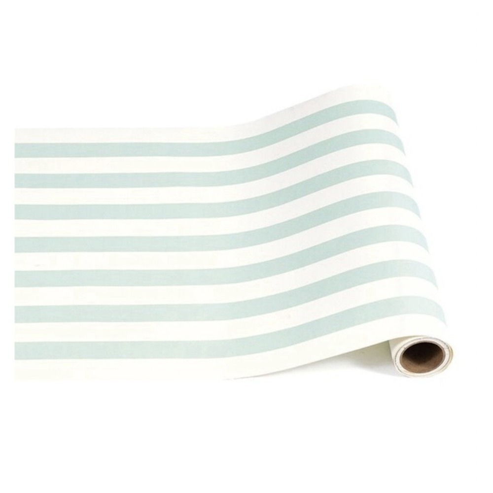 Hester & Cook Seafoam Classic Stripe Table Runner‎ Roll 20in x 25ft